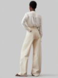 Calvin Klein Collarless Long Sleeve Top, Egret