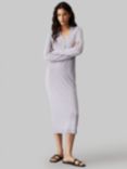 Calvin Klein Wool Button Down Dress, Pale Grey Heather