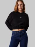 Calvin Klein Woven Label Crew Neck Sweatshirt, Ck Black