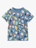 Polarn O. Pyret Kids' Organic Cotton Blend Ice Cream Print T-Shirt, Blue