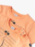 Polarn O. Pyret Kids' Organic Cotton Playful Bird Graphic T-Shirt, Orange