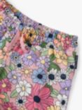 Polarn O. Pyret Kids' Organic Cotton Floral Print Drawstring Shorts, Pink