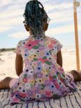 Polarn O. Pyret Kids' Organic Cotton Blend Floral Print Dress, Pink