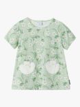 Polarn O. Pyret Kids' Organic Cotton Blend Floral Print Tunic, Green