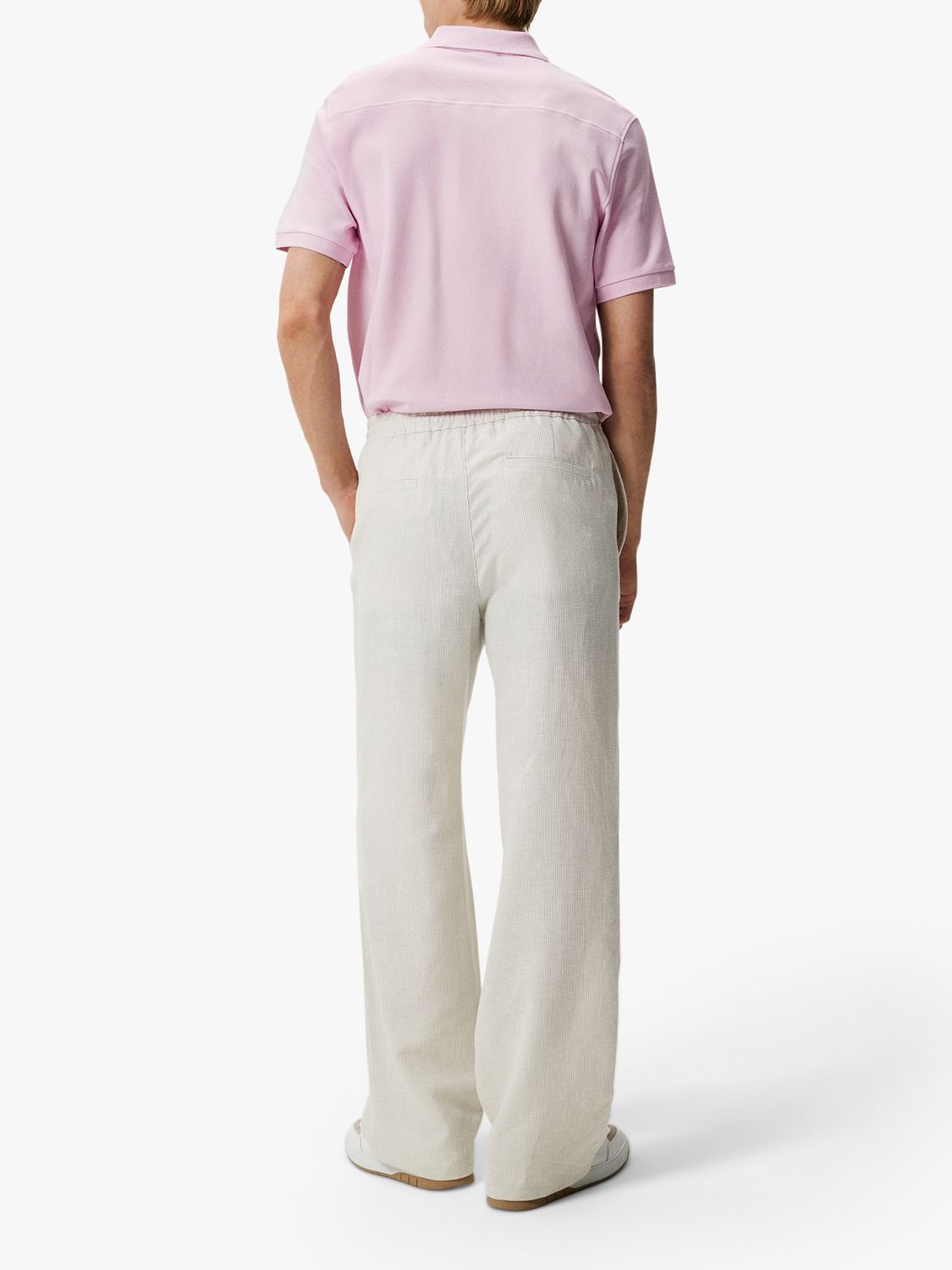 J.Lindeberg Troy Cotton Polo Shirt, Pink Lavender, S