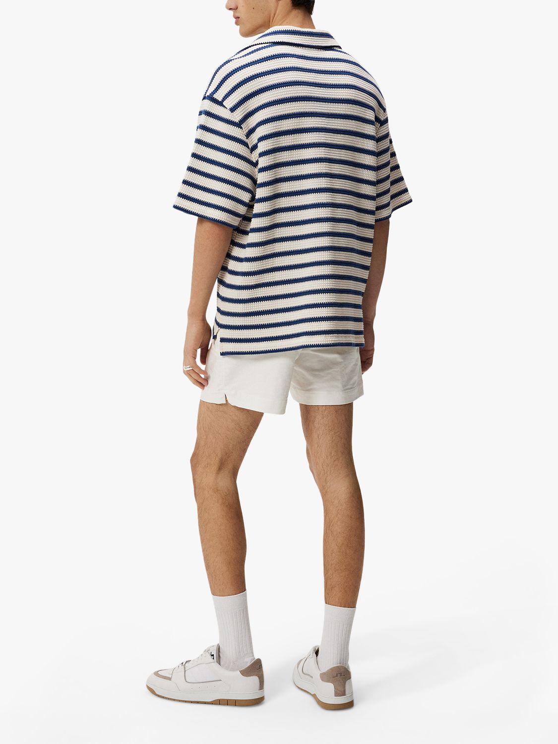 J.Lindeberg Tiro Resort Stripe Shirt, Blue/White, L
