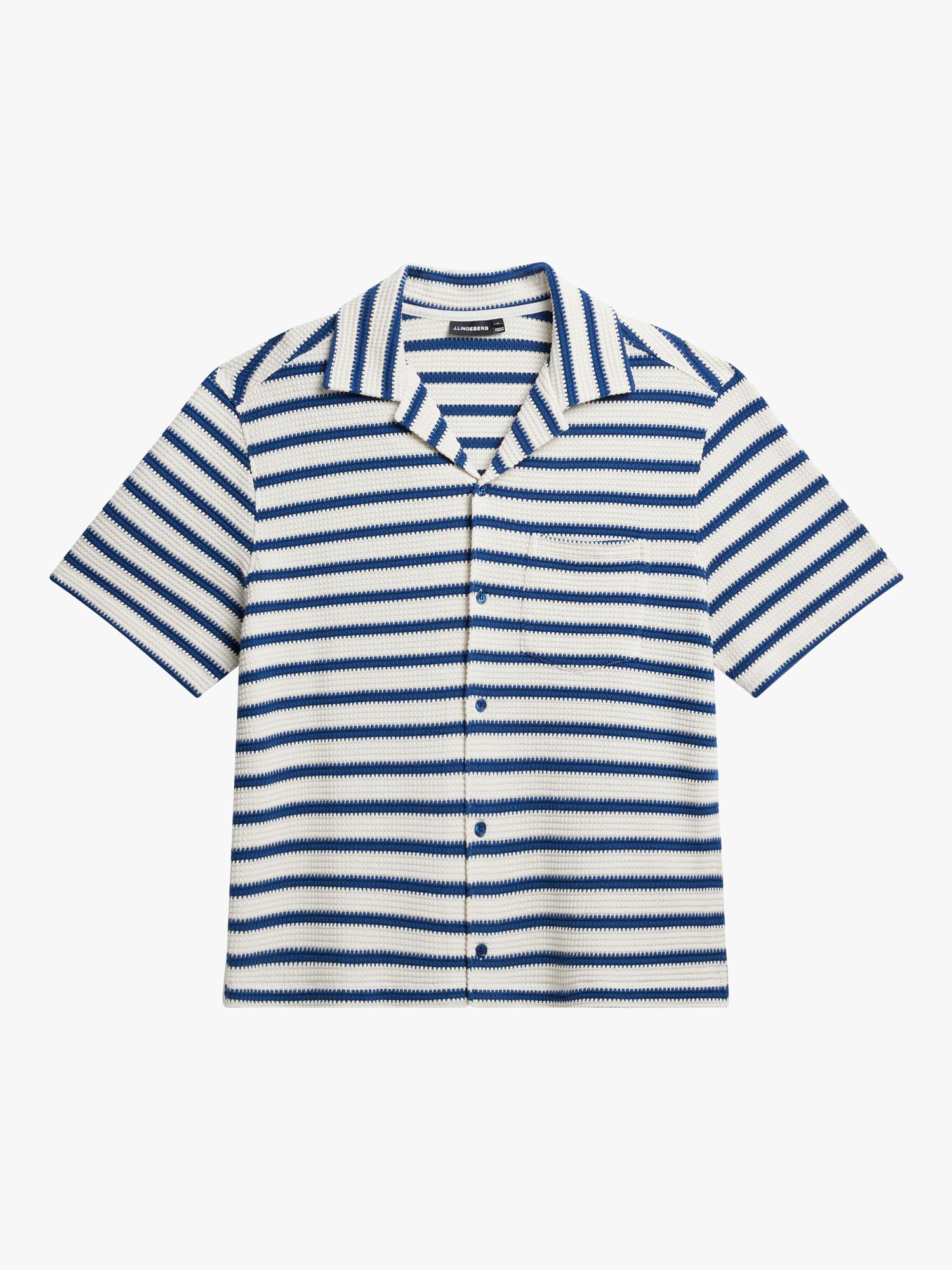 J.Lindeberg Tiro Resort Stripe Shirt, Blue/White, L