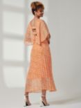 Jolie Moi Kyra Chiffon Midi Dress, Orange Abstract