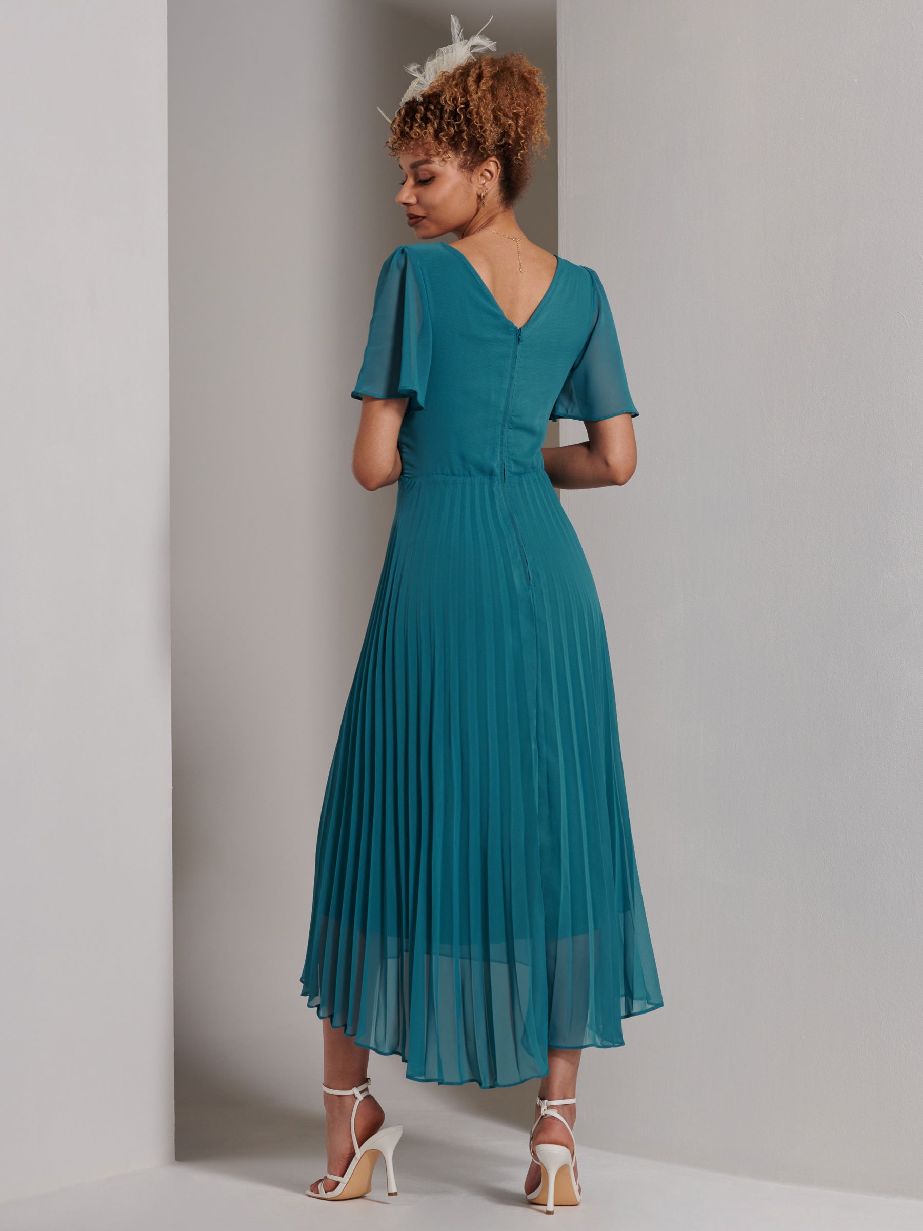 Buy Jolie Moi Elene Chiffon Midi Dress, Teal Online at johnlewis.com