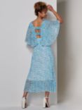 Jolie Moi Kyra Chiffon Midi Dress,  Blue Abstract