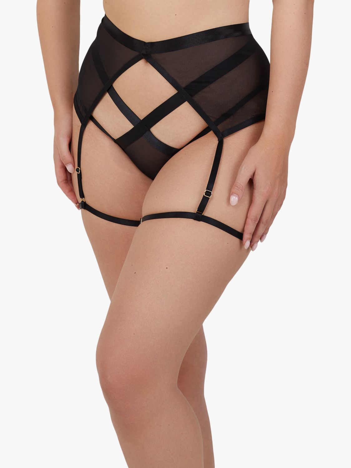 Playful Promises Regent Mesh Harness Suspender Black at John