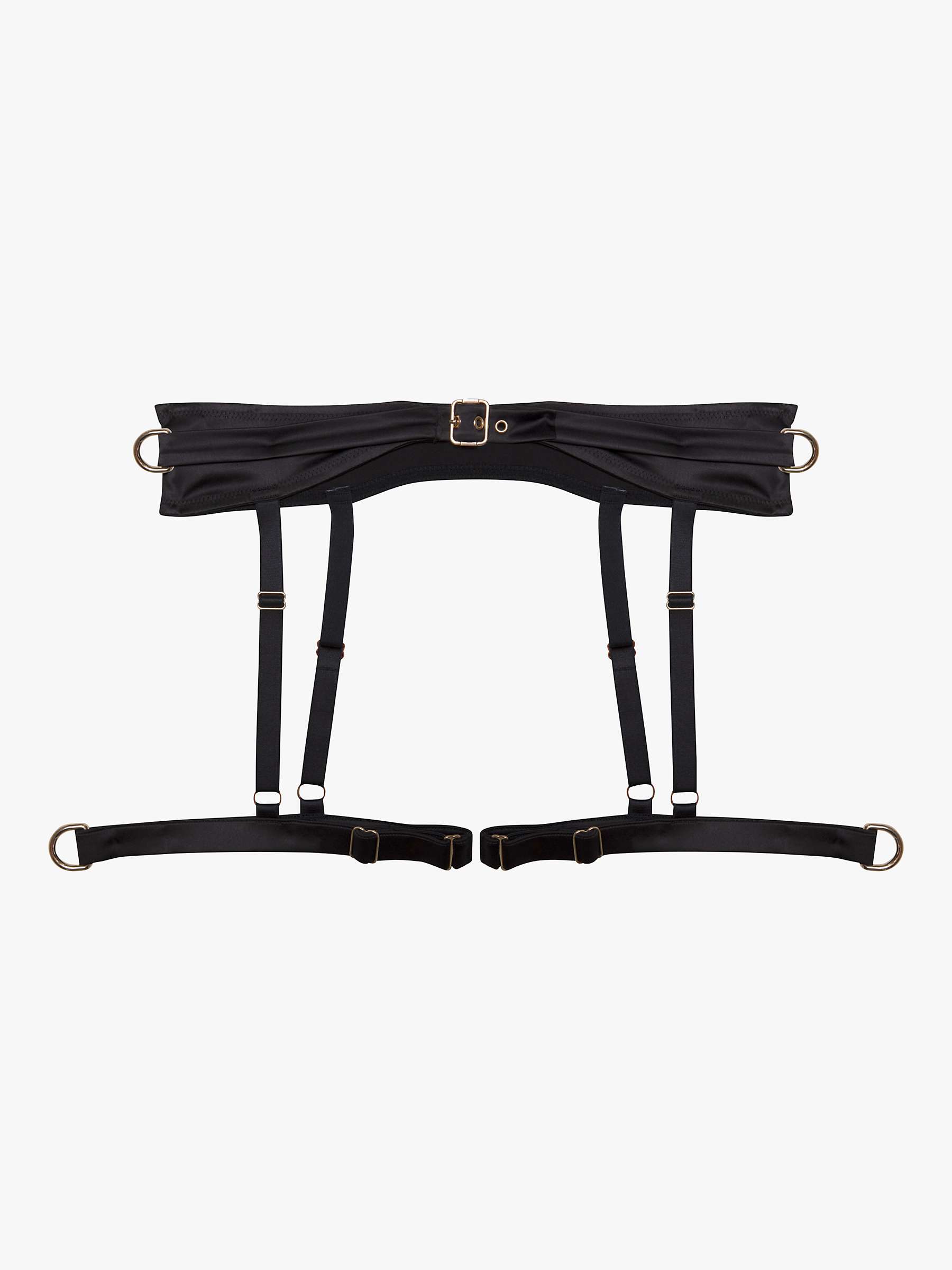 Buy Playful Promises Alessia Satin Buckled Harness Suspenders, Black Online at johnlewis.com
