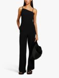 SISLEY Palazzo Crepe Jumpsuit, Black