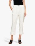 SISLEY Striped Flare Fit Cropped Trousers, White