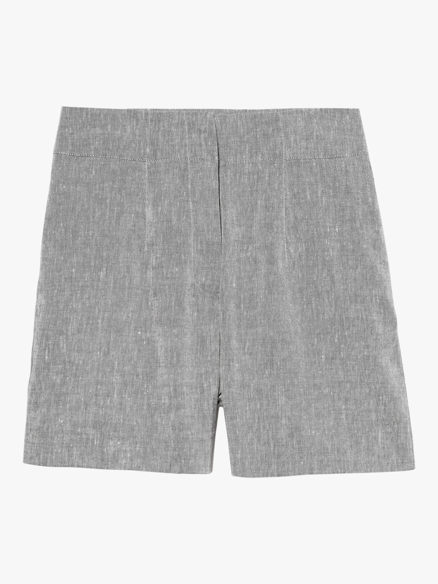 SISLEY Linen Blend High Waist Shorts, Grey, 8