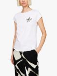SISLEY Cotton Slim Fit Star T-shirt, White