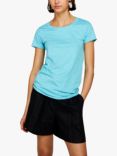 SISLEY Crew Neck Short Sleeve Slub T-Shirt, Bright Blue