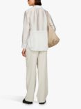 SISLEY Flared Fit Trousers, Light Beige