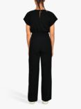 Sisters Point Girl V-Neck Wide Leg Jumpsuit, Black