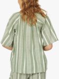 Sisters Point Inga Cotton Short Sleeve Blouse, Green Comb