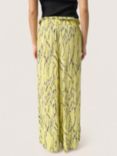 Soaked In Luxury Zaya Wide Leg High Waisted Trousers, Endive Traces