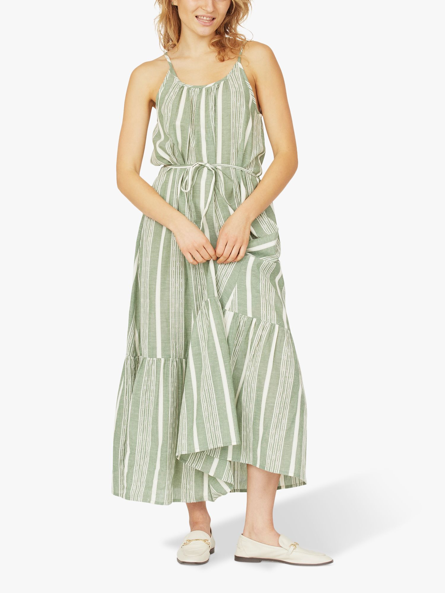 Sisters Point Inga Striped Summer Maxi Dress, Green Comb, XS