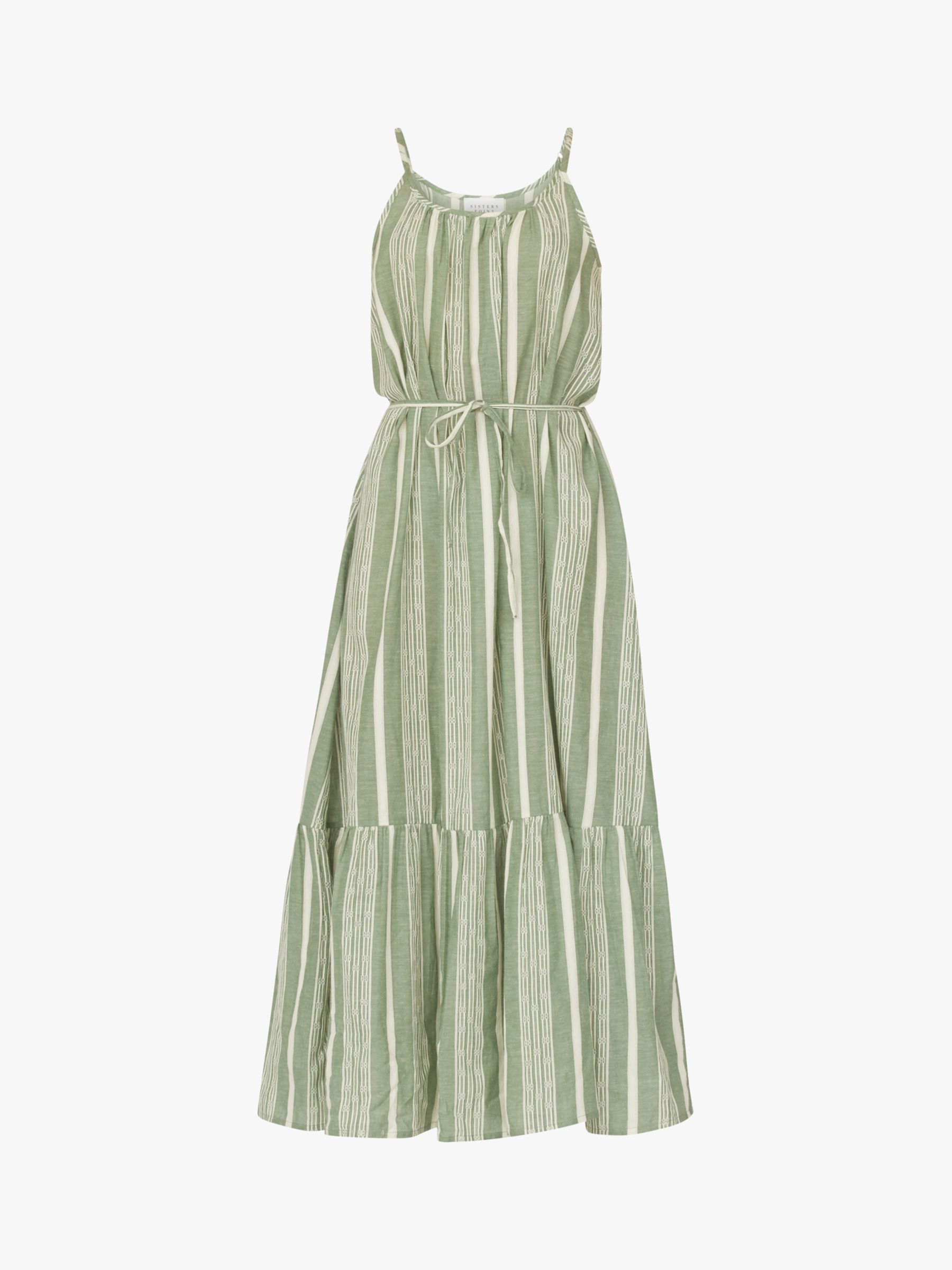 Sisters Point Inga Striped Summer Maxi Dress, Green Comb, XS