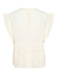 Soaked In Luxury Oliviera Pintuck Lace Trim Blouse, Whisper White