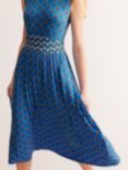 Boden Thea Ecovero Sleeveless Midi Dress, Blue/Multi, Blue/Multi