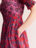 Boden Smocked Cuff Maxi Dress, Sunset/Paisley Wave