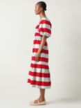 L.K.Bennett Ruby Stripe Midi Dress, Poinsettia/Green