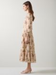 L.K.Bennett Flora Wildflower Metallic Print Dress, Cream/Multi