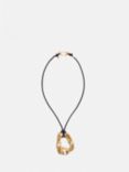 Jigsaw Molten Loop Leather Necklace, Gold
