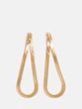 Jigsaw Snake Chain Loop Earrings, Gold
