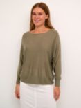 KAFFE Jujana Boat Neck Casual Fit Jumper, Vetiver, Vetiver