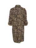 KAFFE Milia Zebra Print Shirt Dress, Brown/Black