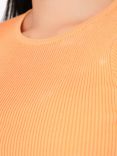 A-VIEW Rib Knit Short Sleeve Top, Orange