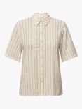 A-VIEW Lerke Stripe Linen Blend Shirt, Off White