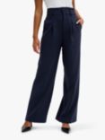 MY ESSENTIAL WARDROBE Tailored Wide Leg Trousers, Baritone Blue