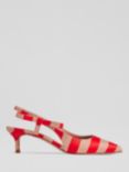 L.K.Bennett Barette Fabric Open Court Shoes, Red/Pink