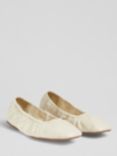L.K.Bennett Tayla Leather Folded Ballerina Pumps, Cream