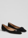 L.K.Bennett Amore Crystal Heart Detail Suede Pumps, Black