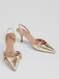 L.K.Bennett Madely Metallic Leather Pointed Courts, Gold