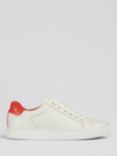 L.K.Bennett Signature Leather Trainers, White/Red