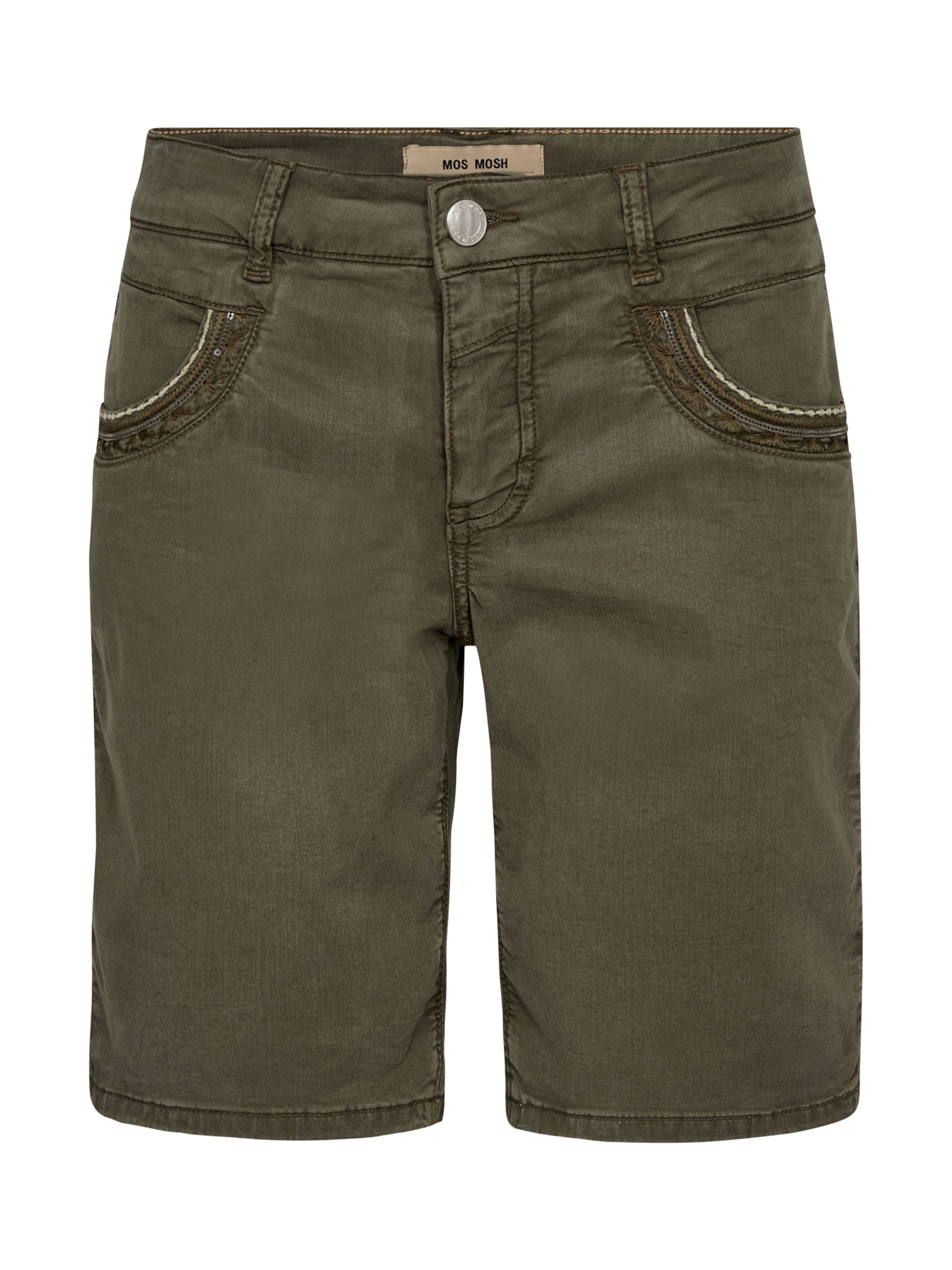 Buy MOS MOSH Naomi Treasure Embroidered Shorts, Dusty Olive Online at johnlewis.com