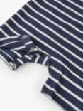 Polarn O. Pyret Baby Organic Cotton Blend Stripe Romper, Navy/White