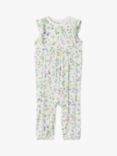 Polarn O. Pyret Baby Floral Print Playsuit, White/Multi