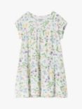Polarn O. Pyret Baby Floral Print Tiered Dress, White/Multi