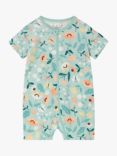 Polarn O. Pyret Baby Floral Print All-In-One Pyjamas, Blue