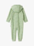 Polarn O. Pyret Baby Organic Cotton Blend Bee Print Hooded All-In-One Suit, Green